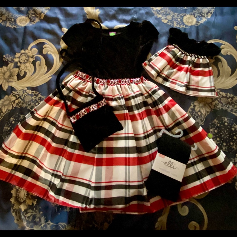 NWOT Dollie & Me Holiday Dress Set Bundle Size 7
